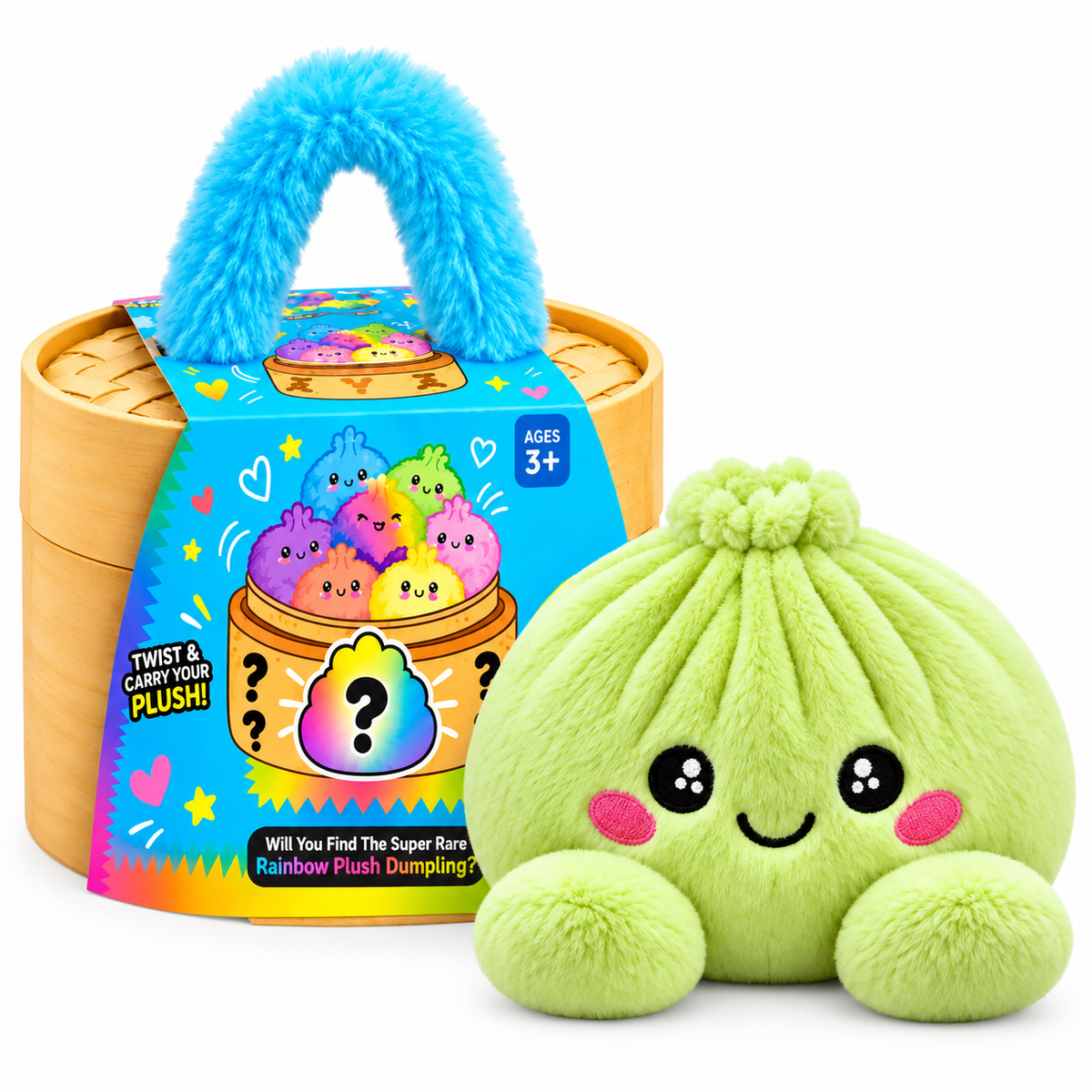 Cute Dumpling Plush with Steamer Case – Collectible Mystery Squishy Toy
