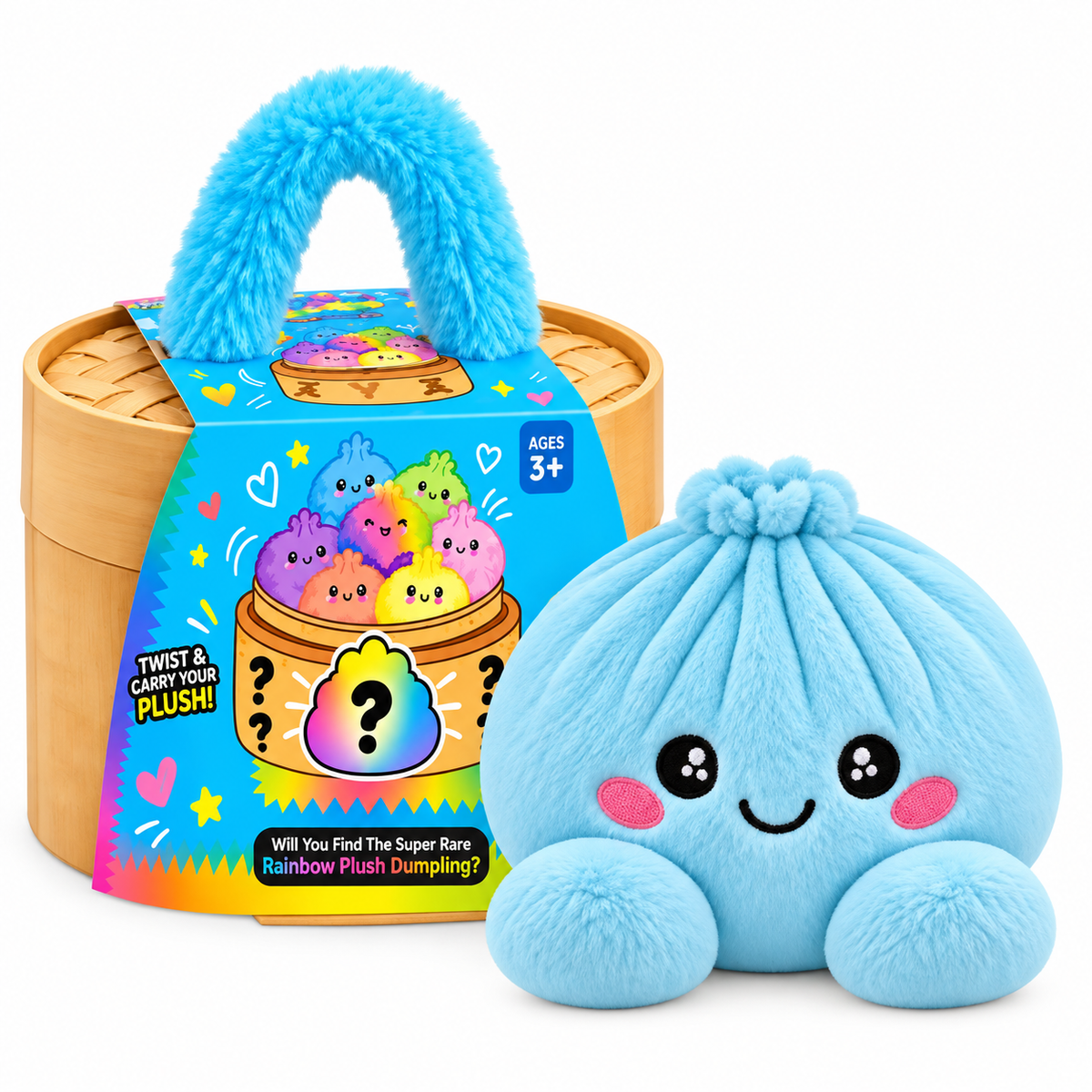 Cute Dumpling Plush with Steamer Case – Collectible Mystery Squishy Toy