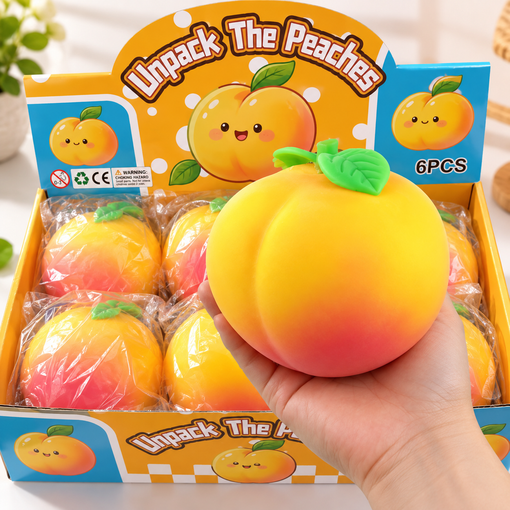 Cute Peach Squishy Toy - Sensory & Fidget Toy