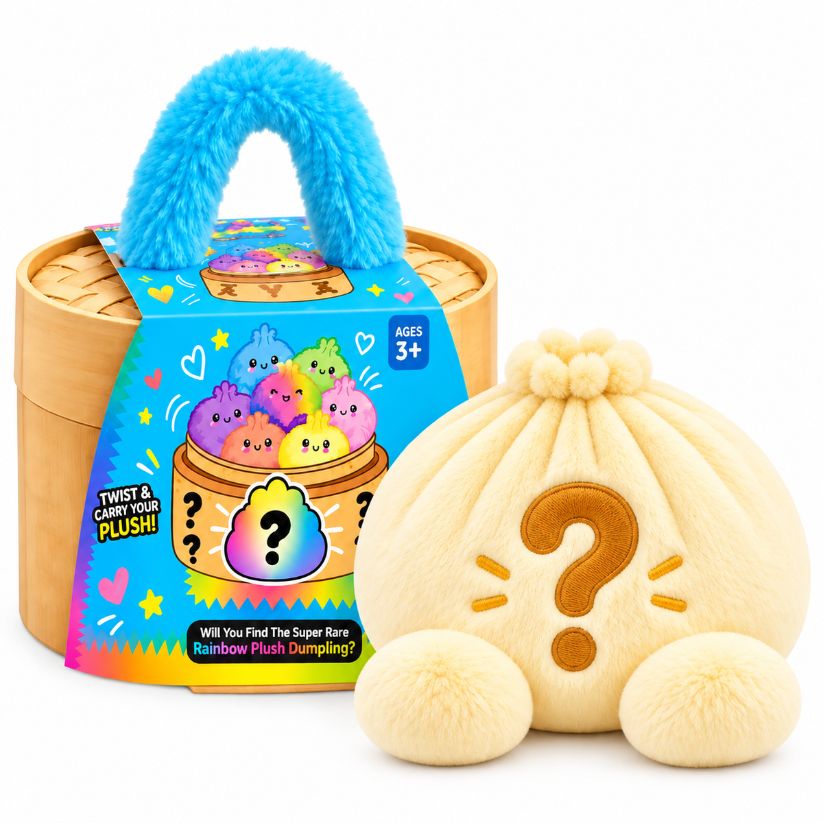 Cute Dumpling Plush with Steamer Case – Collectible Mystery Squishy Toy