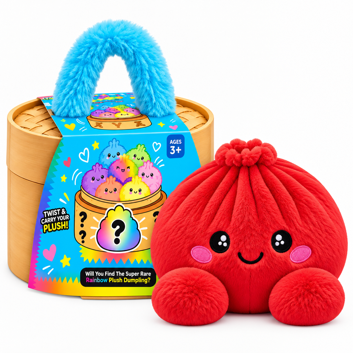 Cute Dumpling Plush with Steamer Case – Collectible Mystery Squishy Toy