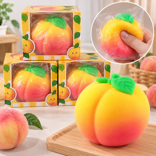 Cute Peach Squishy Toy - Sensory & Fidget Toy