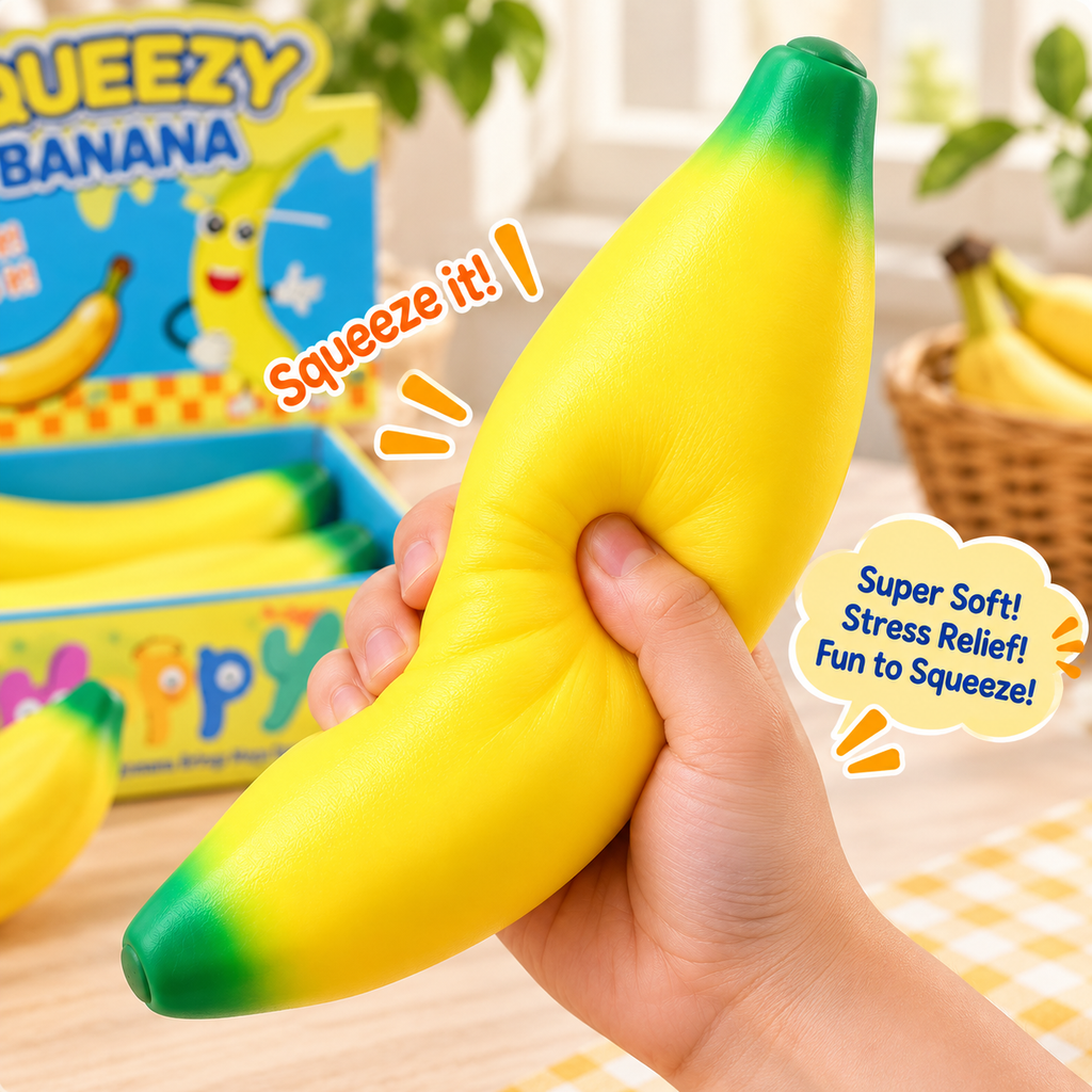 Giant 45cm Squeezy Banana - Jumbo Sensory & Fidget Toy