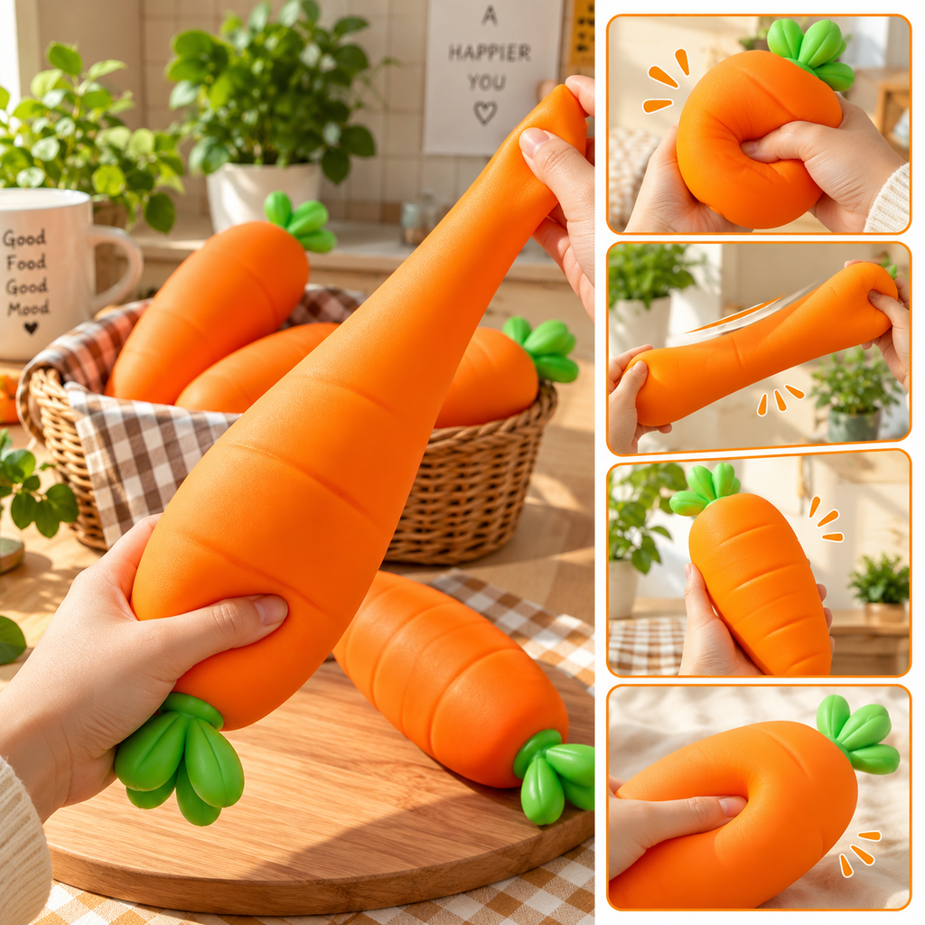 Giant Squeezy Carrot - Jumbo Sensory & Fidget Toy