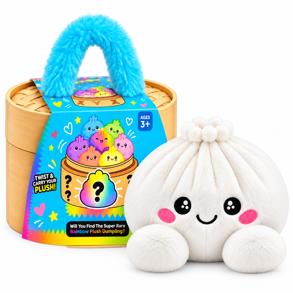 Cute Dumpling Plush with Steamer Case – Collectible Mystery Squishy Toy