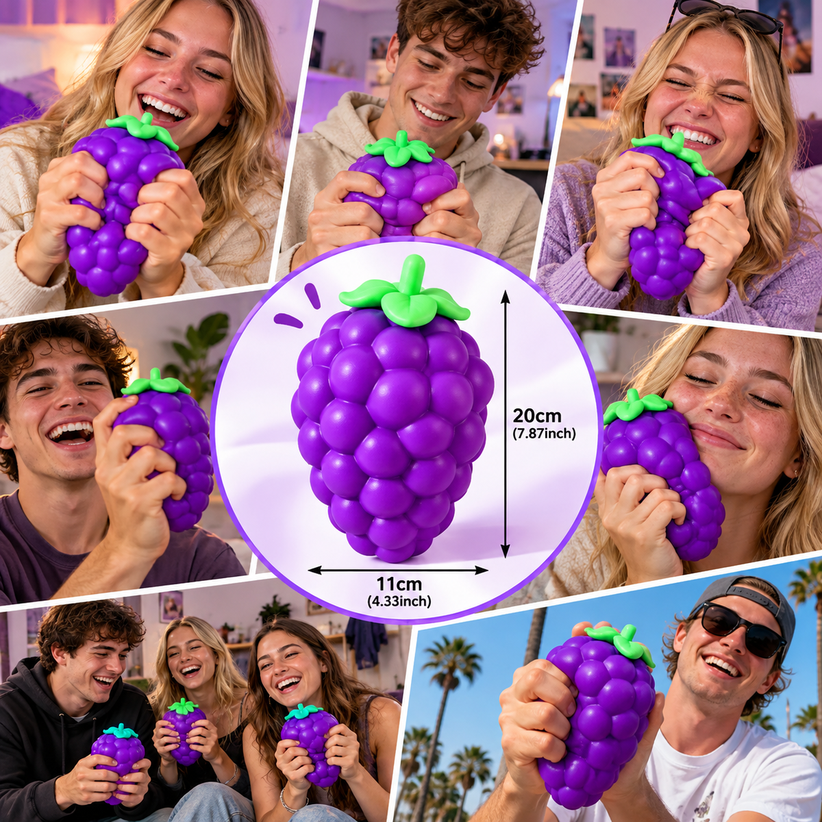 Scented Grape Squishy Toy with Gift Box