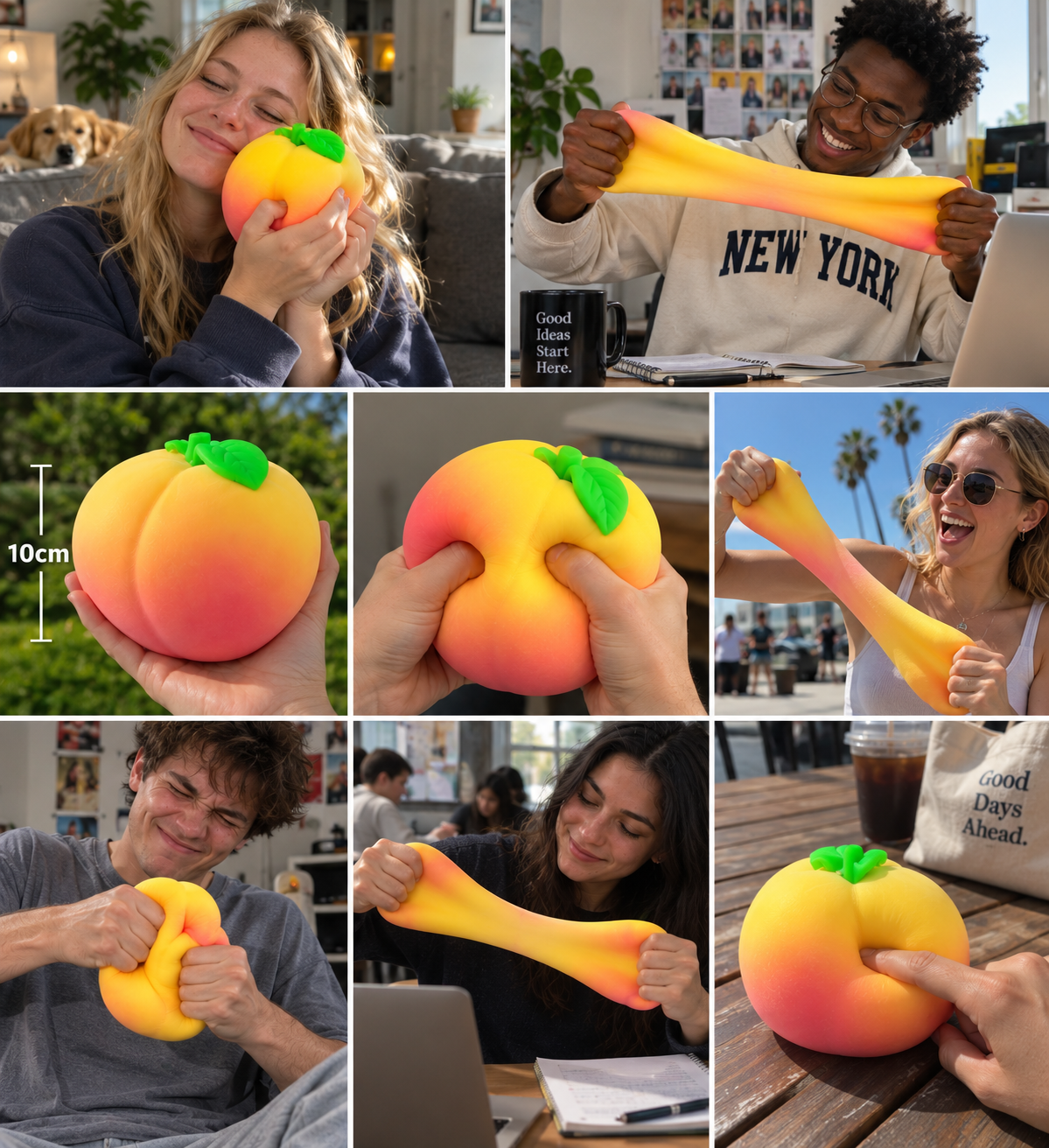Cute Peach Squishy Toy - Sensory & Fidget Toy