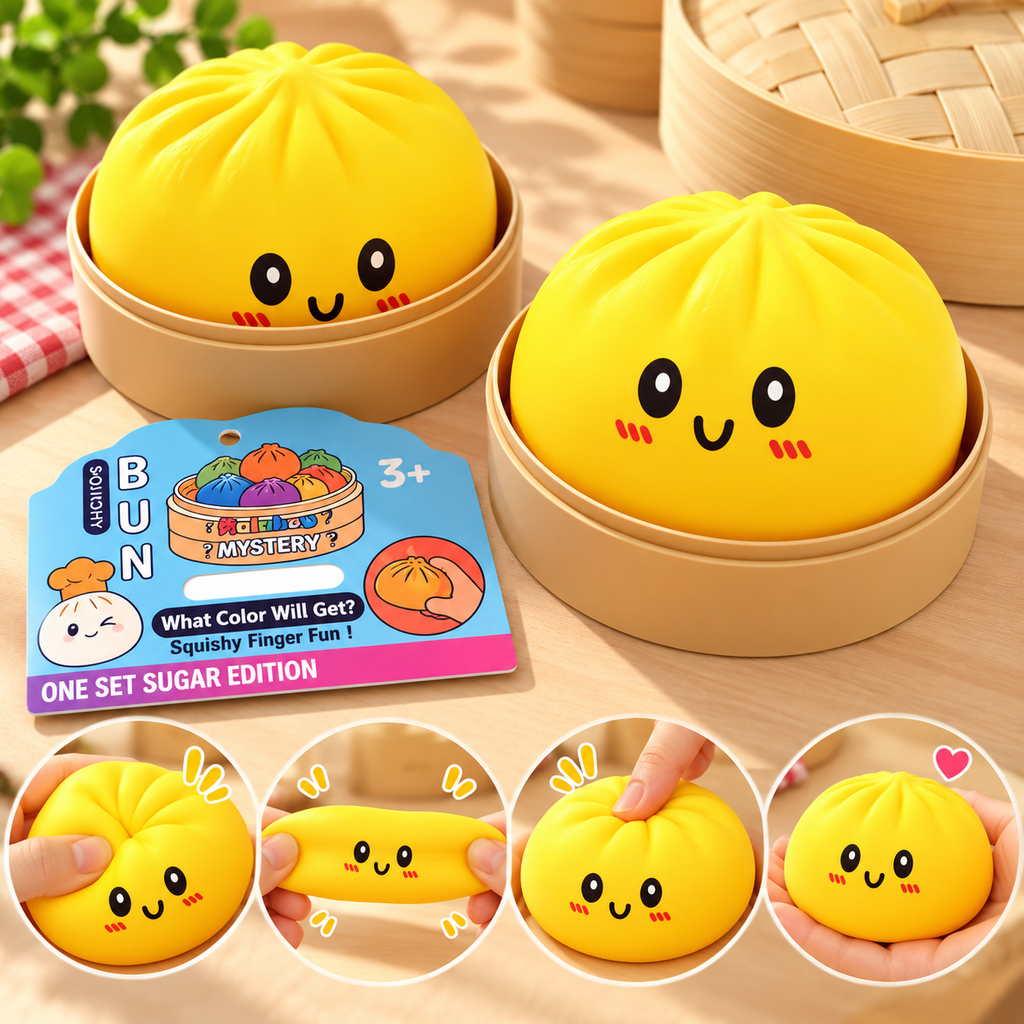 Squishy Bun Stress Toy – 1 Piece, Random Color