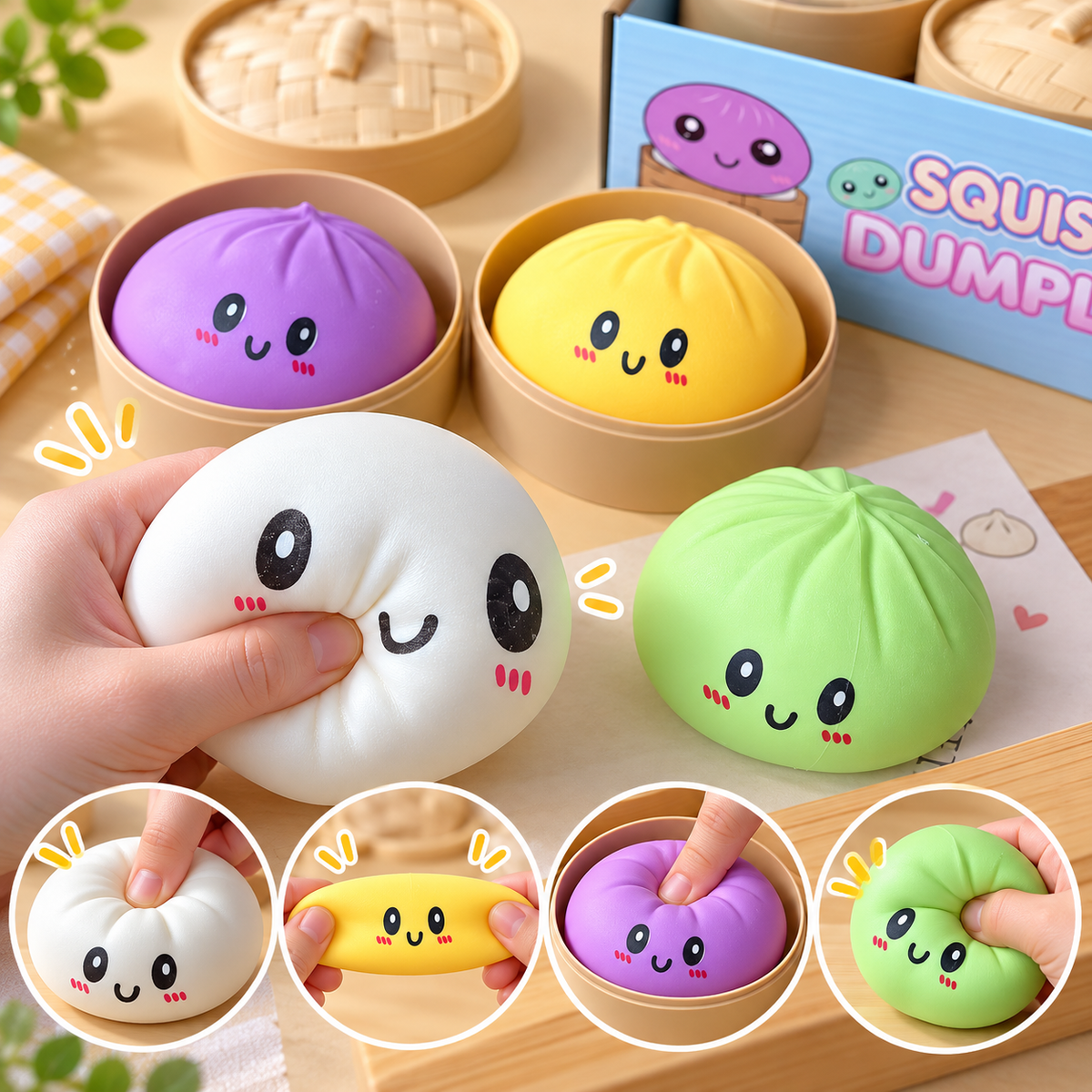 Squishy Bun Stress Toy – 1 Piece, Random Color