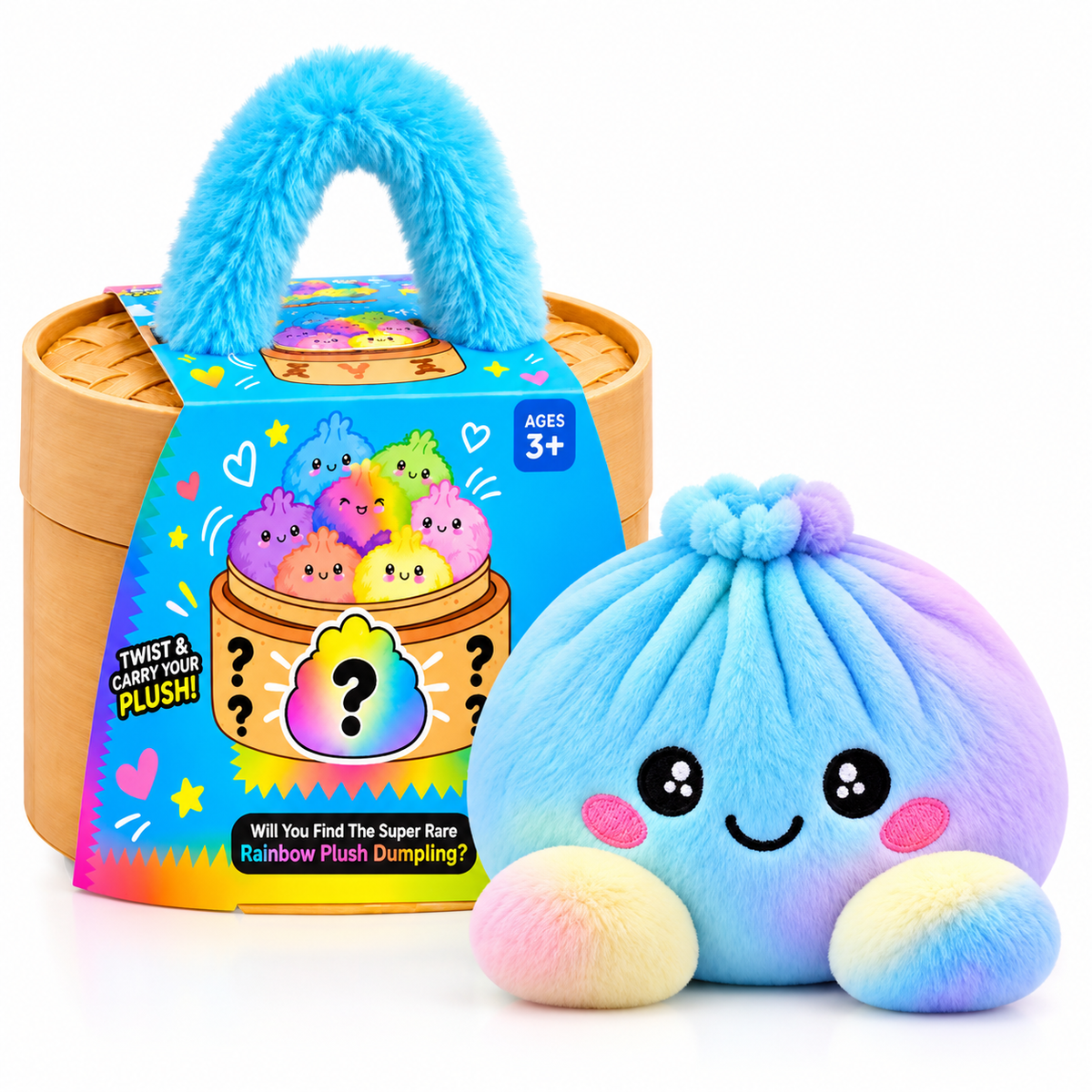 Cute Dumpling Plush with Steamer Case – Collectible Mystery Squishy Toy