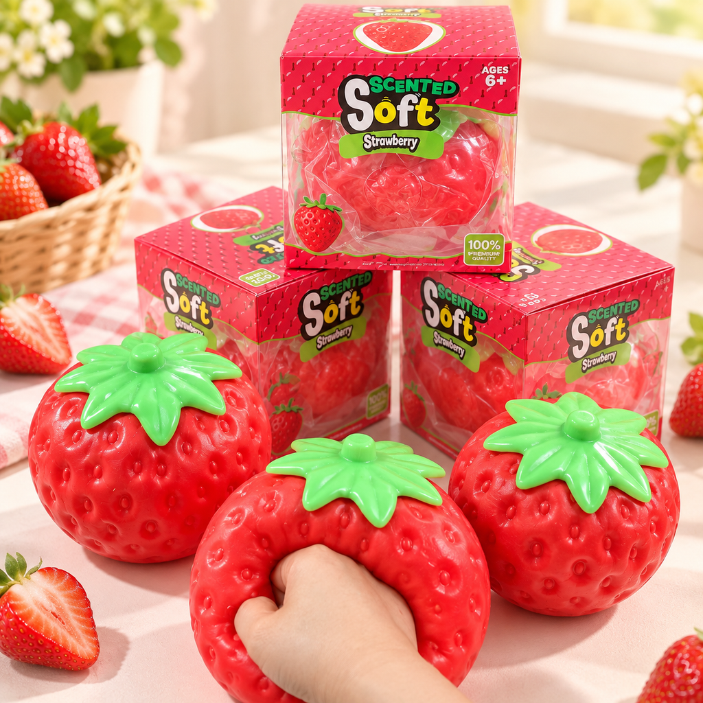 Scented Strawberry Squishy Toy with Gift Box