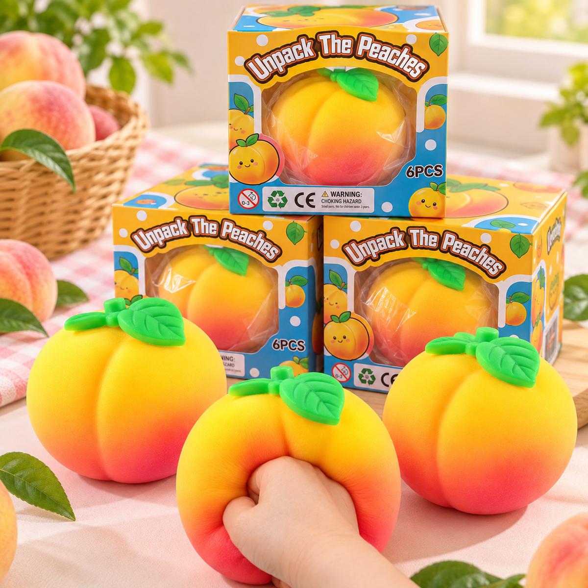 Cute Peach Squishy Toy - Sensory & Fidget Toy