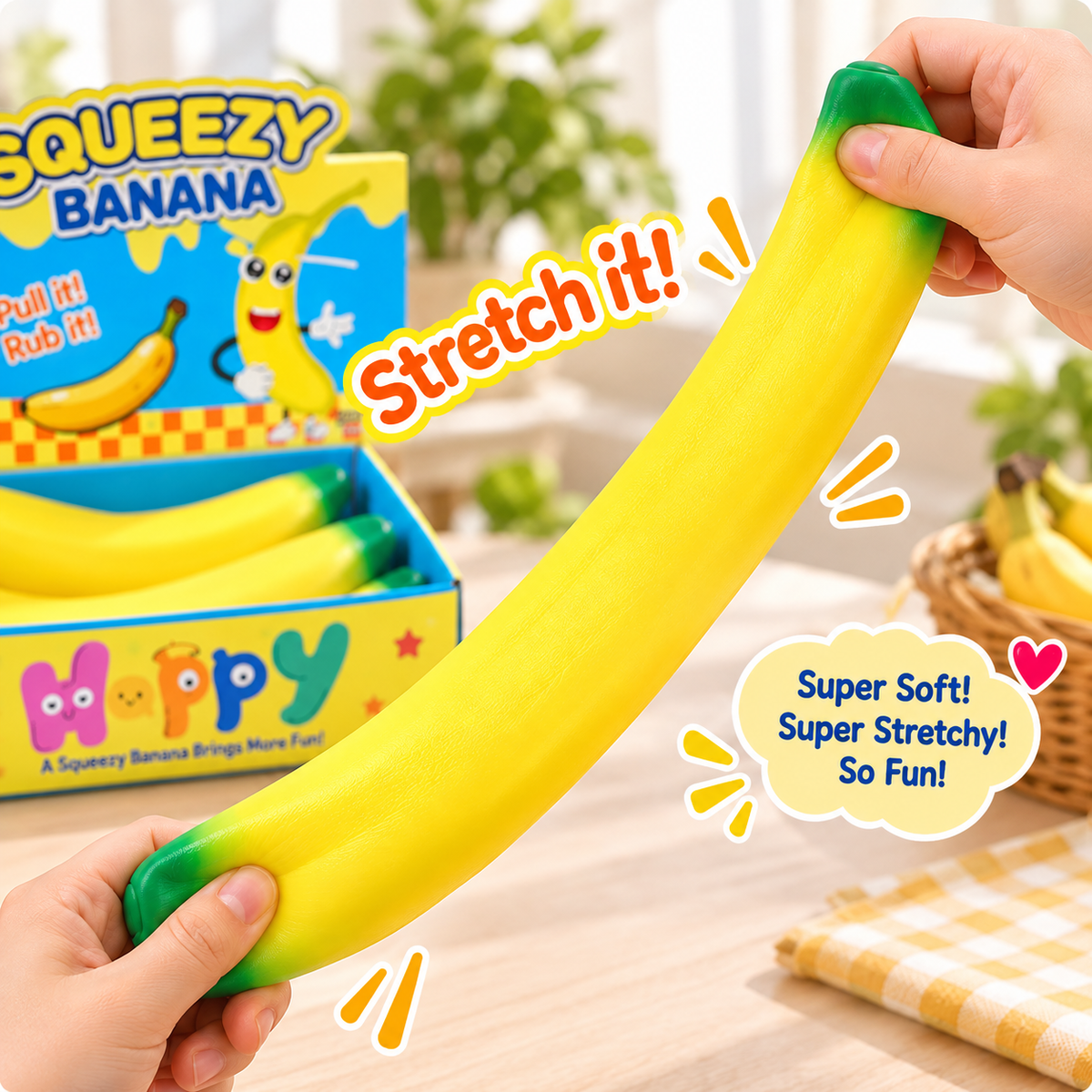 Giant 45cm Squeezy Banana - Jumbo Sensory & Fidget Toy