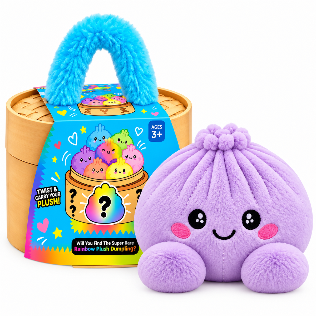Cute Dumpling Plush with Steamer Case – Collectible Mystery Squishy Toy