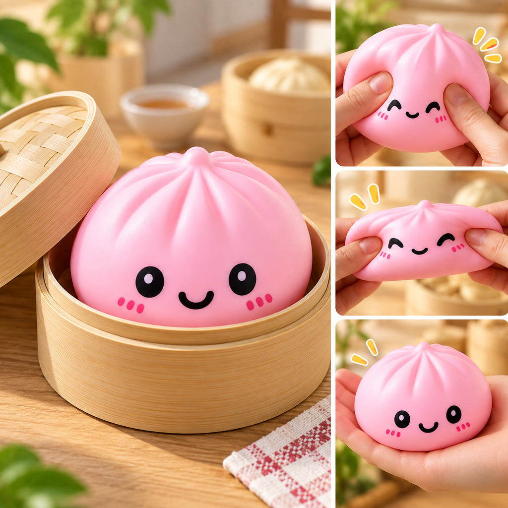 Squishy Bun Stress Toy – 1 Piece, Random Color