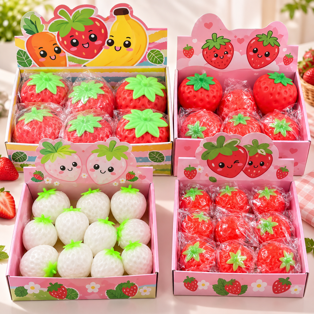 Scented Strawberry Squishy Toy with Gift Box