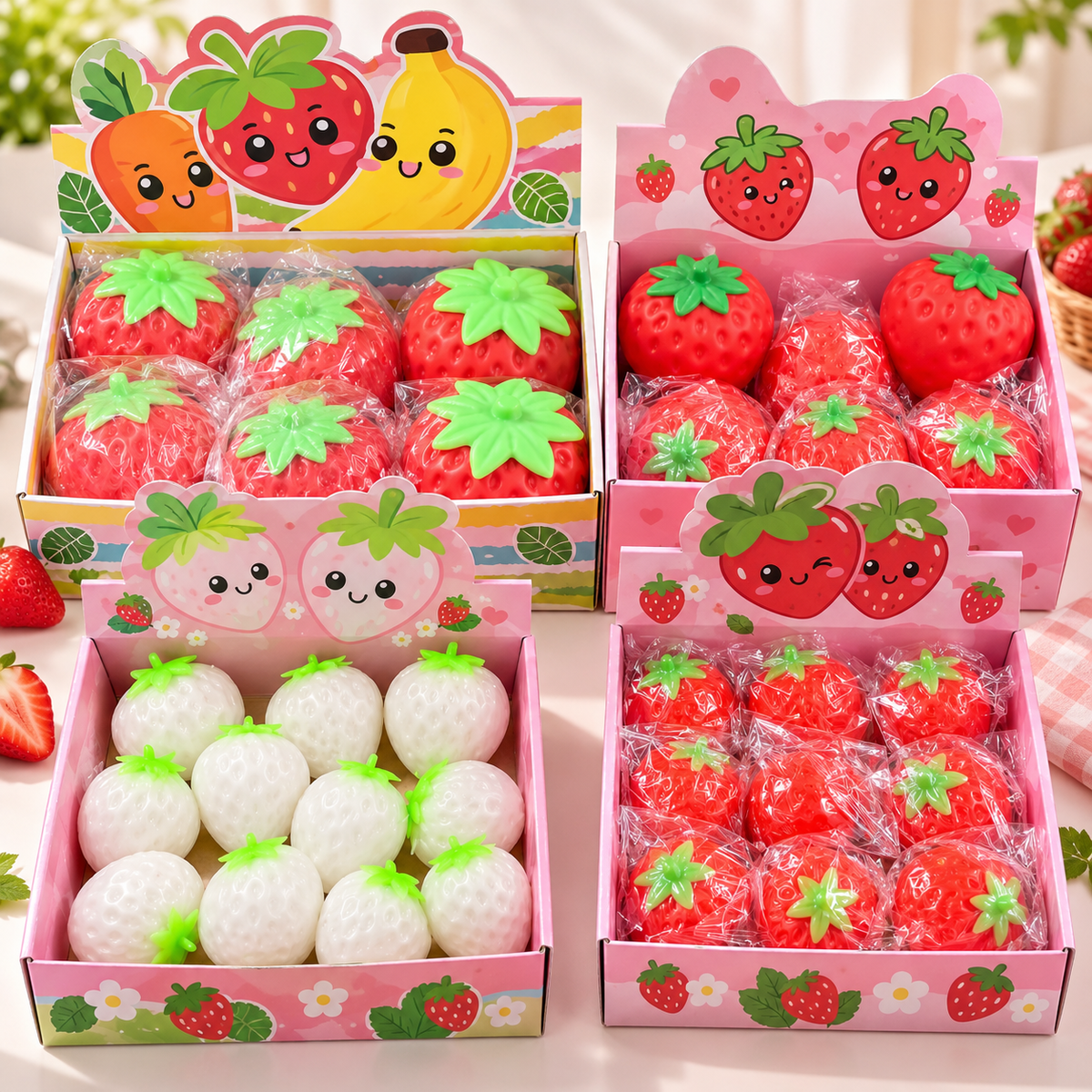 Scented Strawberry Squishy Toy with Gift Box