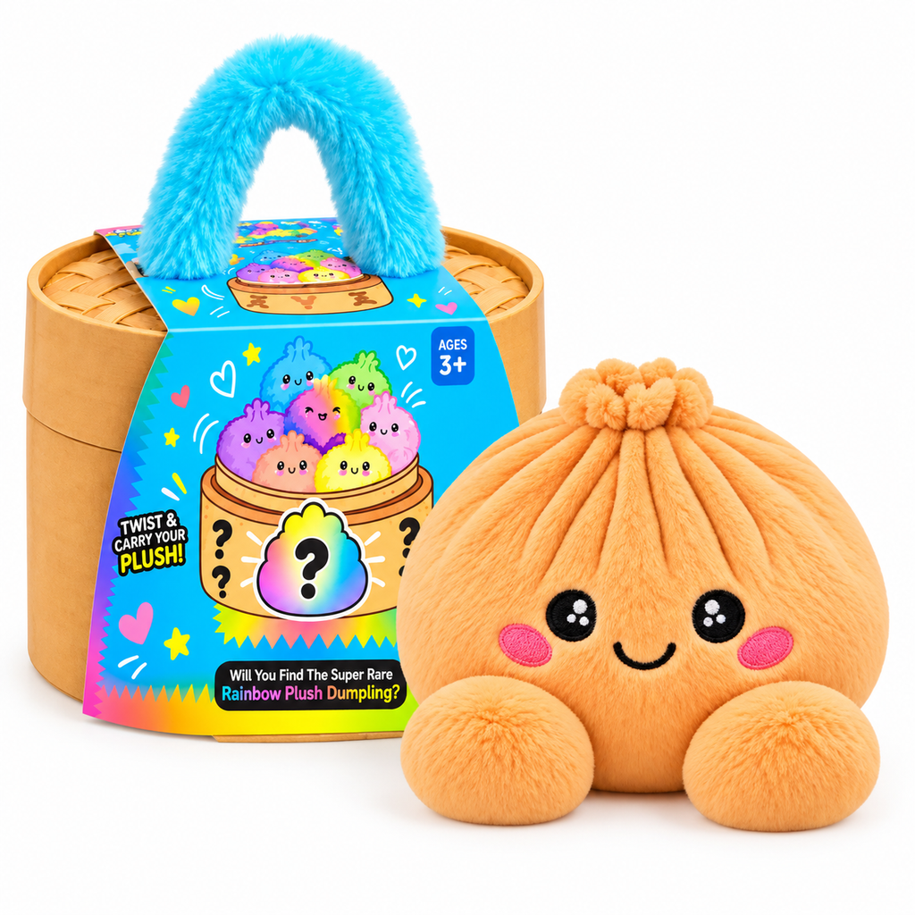 Cute Dumpling Plush with Steamer Case – Collectible Mystery Squishy Toy