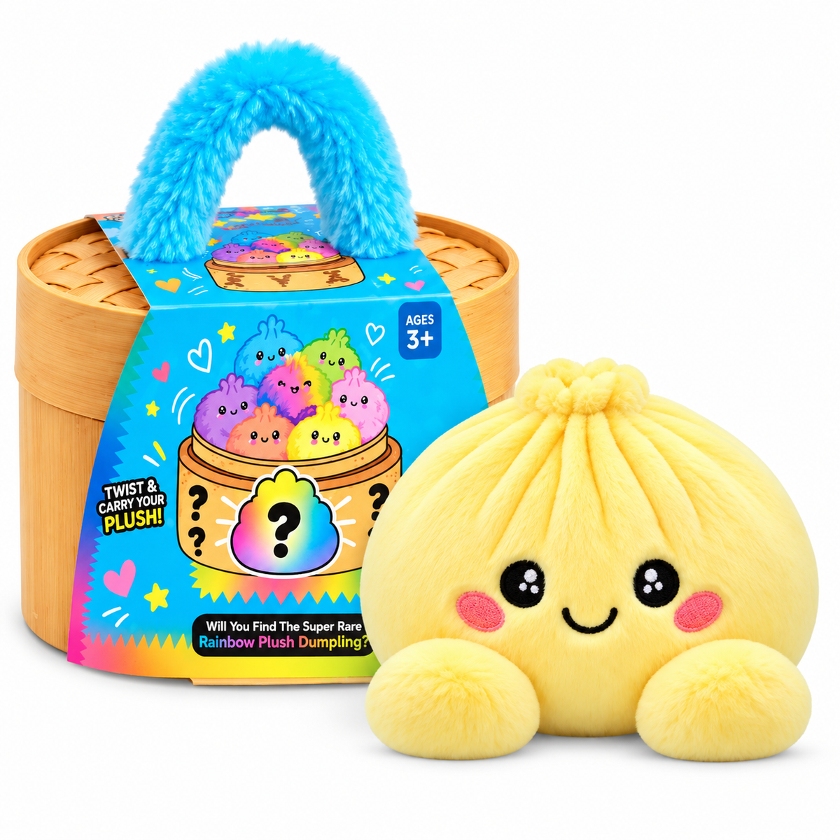 Cute Dumpling Plush with Steamer Case – Collectible Mystery Squishy Toy