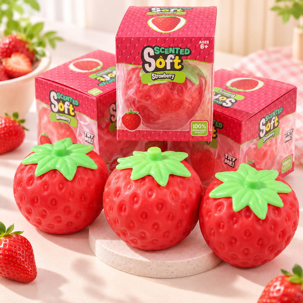 Scented Strawberry Squishy Toy with Gift Box