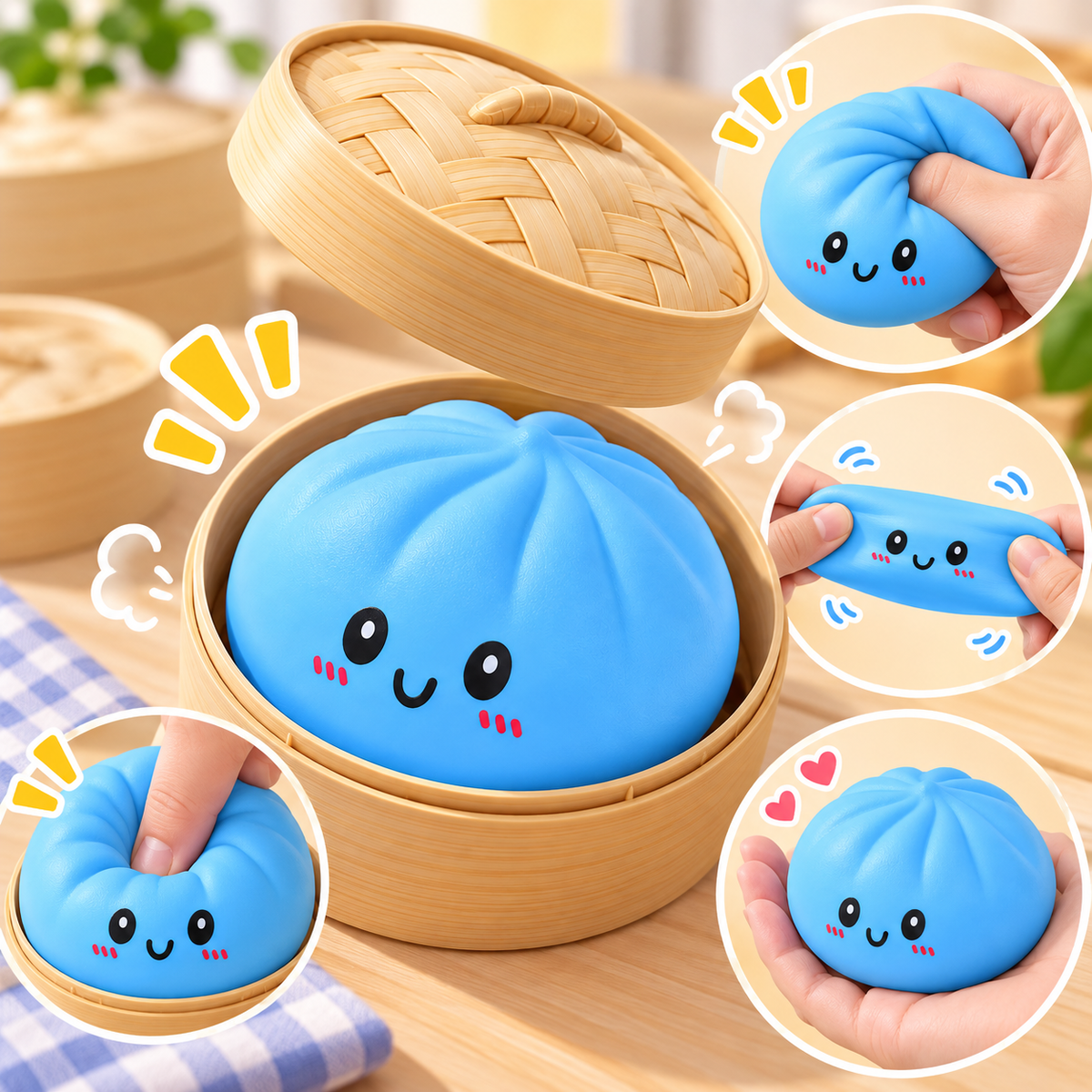 Squishy Bun Stress Toy – 1 Piece, Random Color