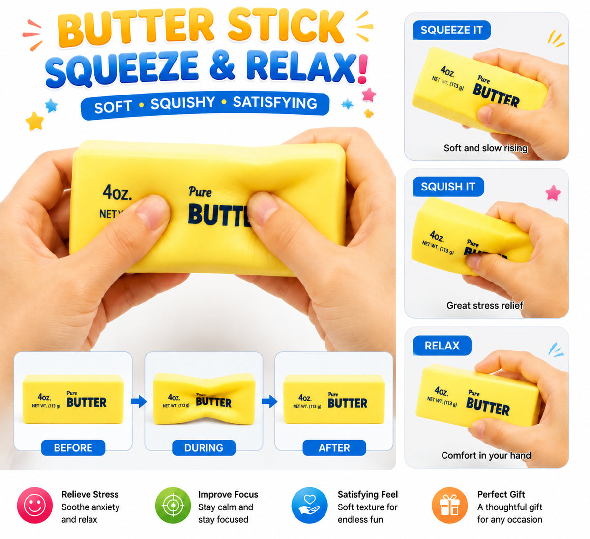 Squishy Fun Box - 8-Piece Ultimate Sensory & Fidget Toy Set