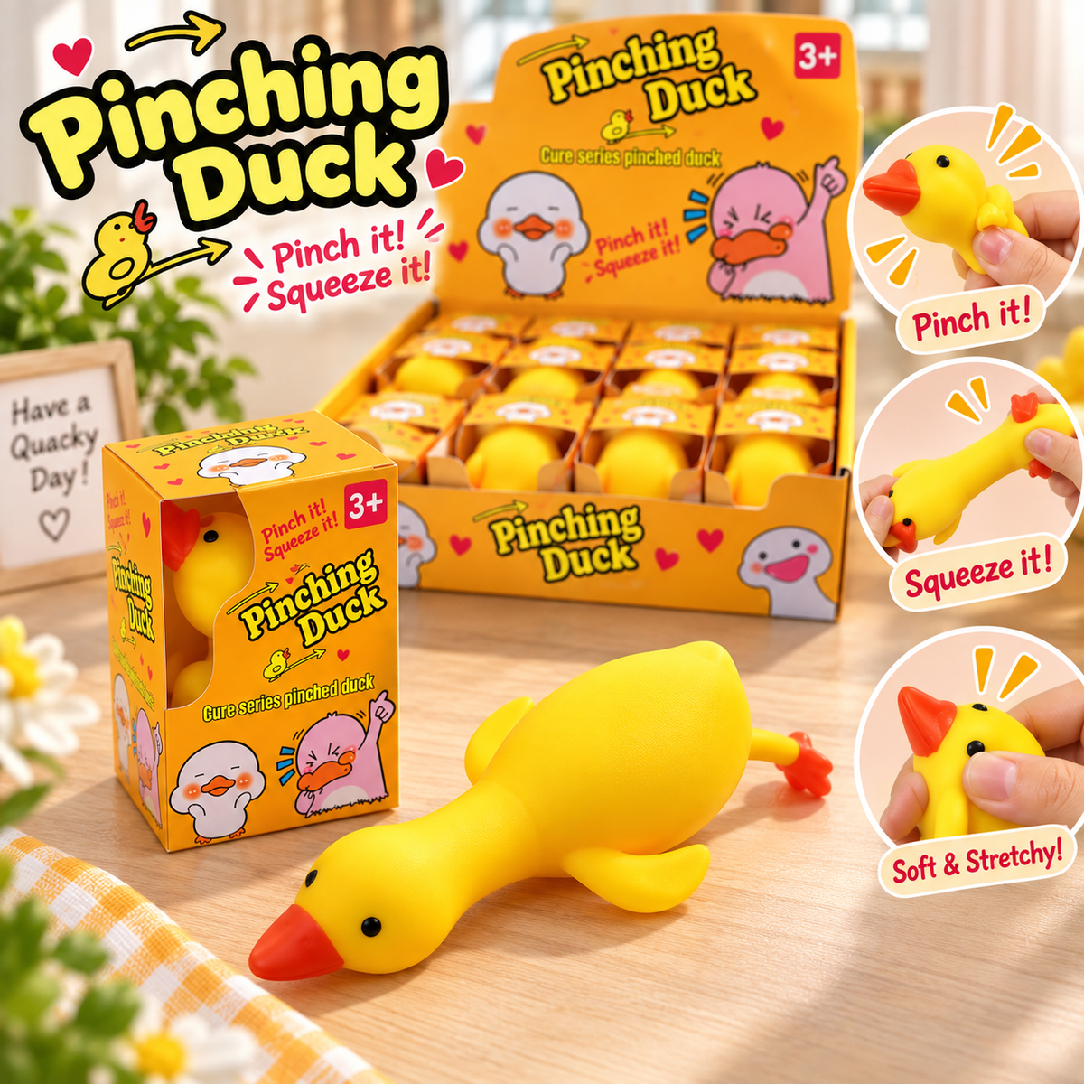 Cute Pinching Duck Squishy Toy - Sensory & Fidget Toy