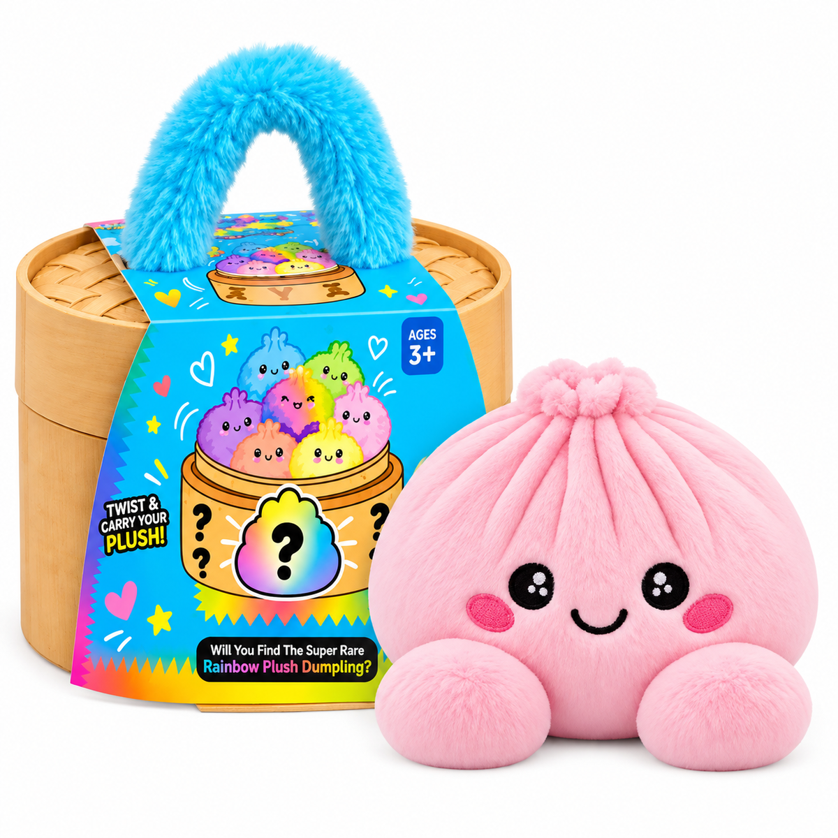 Cute Dumpling Plush with Steamer Case – Collectible Mystery Squishy Toy