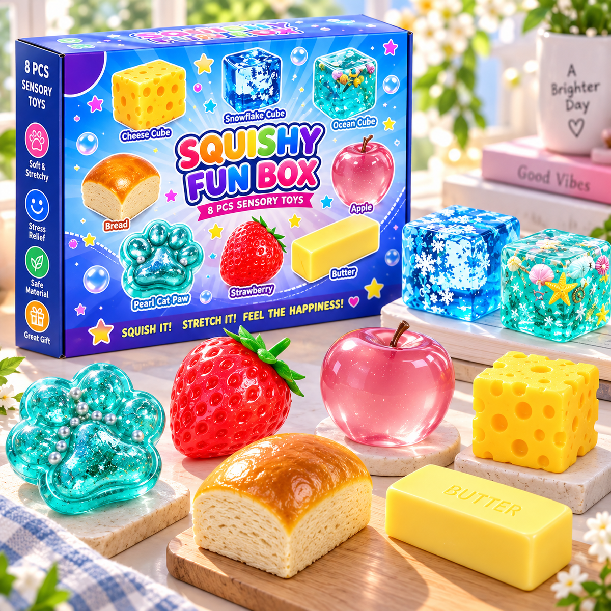Squishy Fun Box - 8-Piece Ultimate Sensory & Fidget Toy Set