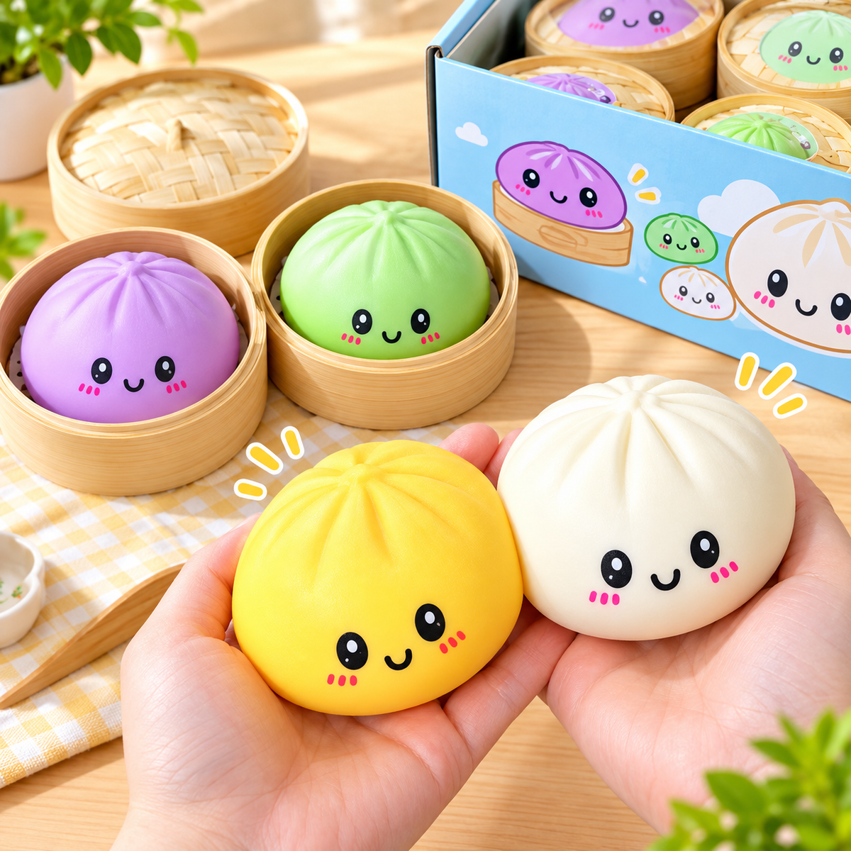 Squishy Bun Stress Toy – 1 Piece, Random Color
