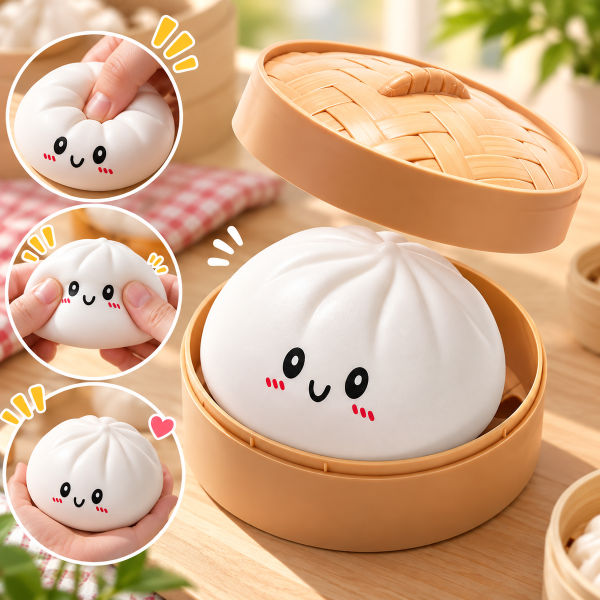 Squishy Bun Stress Toy – 1 Piece, Random Color