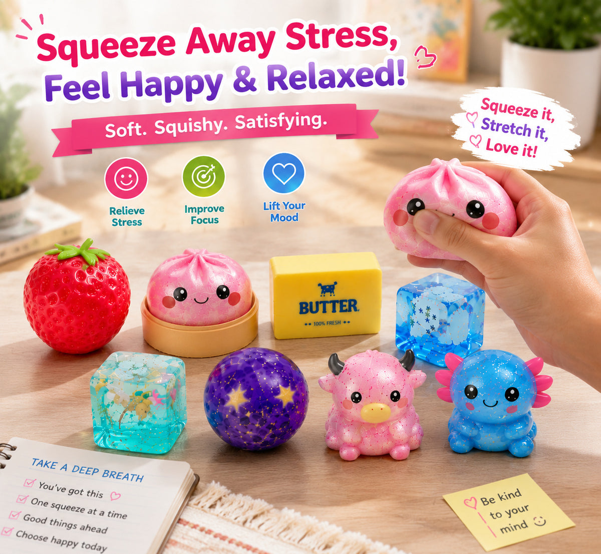 Squishy Fun Box - 8-Piece Ultimate Sensory & Fidget Toy Set